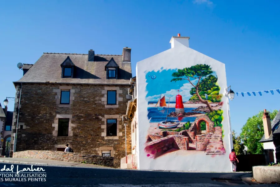 Fresque murale à Plestin-les-Grèves, Pignon, anse de Toul an Héry